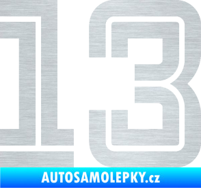 Samolepka Startovní číslo 13 typ 7 škrábaný hliník