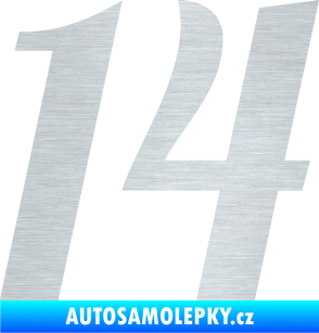 Samolepka Startovní číslo 14 typ 3      škrábaný hliník