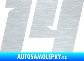 Samolepka Startovní číslo 14 typ 6 škrábaný hliník