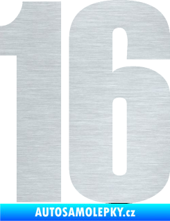 Samolepka Startovní číslo 16 typ 2   škrábaný hliník