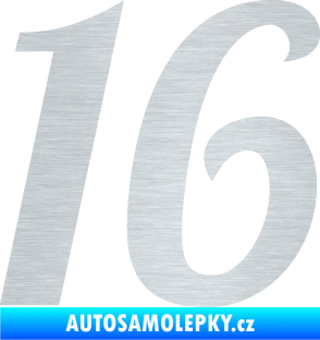 Samolepka Startovní číslo 16 typ 3       škrábaný hliník