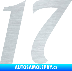 Samolepka Startovní číslo 17 typ 3        škrábaný hliník