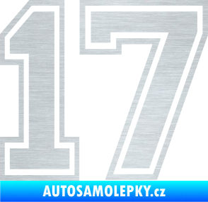 Samolepka Startovní číslo 17 typ 4 škrábaný hliník