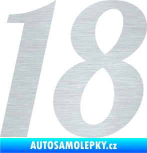 Samolepka Startovní číslo 18 typ 3         škrábaný hliník