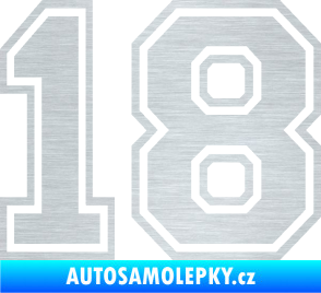 Samolepka Startovní číslo 18 typ 4 škrábaný hliník