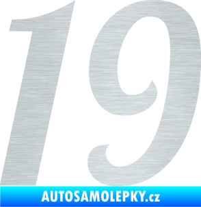 Samolepka Startovní číslo 19 typ 3          škrábaný hliník