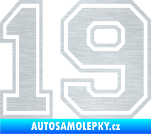 Samolepka Startovní číslo 19 typ 4 škrábaný hliník