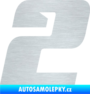Samolepka Startovní číslo 2 typ 6 škrábaný hliník