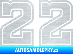 Samolepka Startovní číslo 22 typ 5 škrábaný hliník