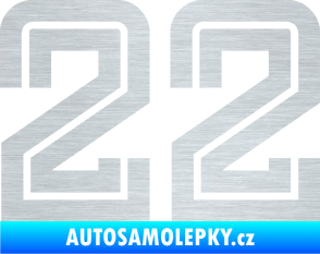 Samolepka Startovní číslo 22 typ 7 škrábaný hliník