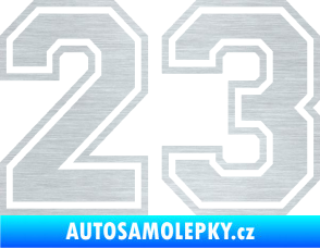 Samolepka Startovní číslo 23 typ 4 škrábaný hliník