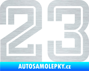 Samolepka Startovní číslo 23 typ 7 škrábaný hliník