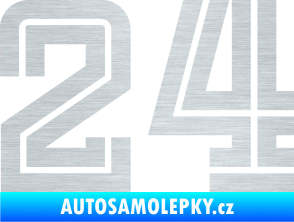 Samolepka Startovní číslo 24 typ 7 škrábaný hliník