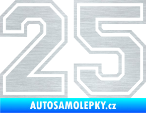 Samolepka Startovní číslo 25 typ 4 škrábaný hliník