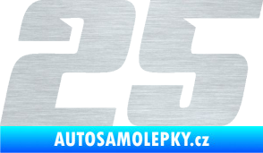 Samolepka Startovní číslo 25 typ 6 škrábaný hliník