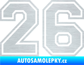 Samolepka Startovní číslo 26 typ 4 škrábaný hliník