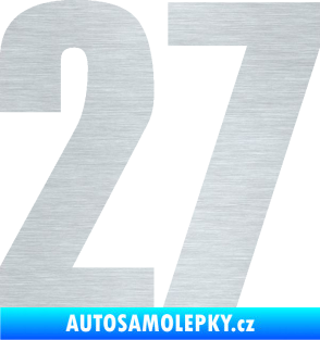 Samolepka Startovní číslo 27 typ 2     škrábaný hliník