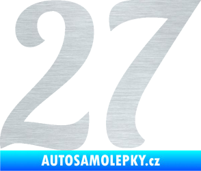 Samolepka Startovní číslo 27 typ 3 škrábaný hliník
