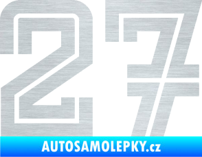 Samolepka Startovní číslo 27 typ 7 škrábaný hliník