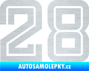 Samolepka Startovní číslo 28 typ 7 škrábaný hliník