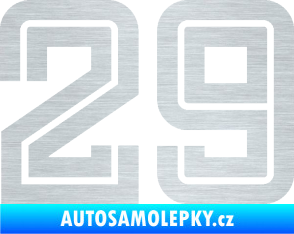 Samolepka Startovní číslo 29 typ 7 škrábaný hliník