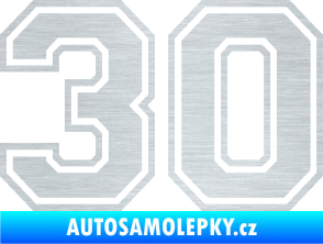 Samolepka Startovní číslo 30 typ 4 škrábaný hliník