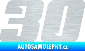 Samolepka Startovní číslo 30 typ 6 škrábaný hliník