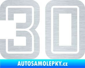 Samolepka Startovní číslo 30 typ 7 škrábaný hliník