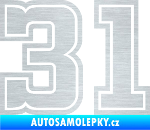 Samolepka Startovní číslo 31 typ 5 škrábaný hliník