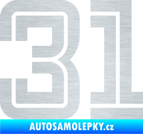 Samolepka Startovní číslo 31 typ 7 škrábaný hliník