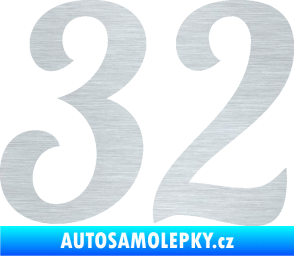Samolepka Startovní číslo 32 typ 3 škrábaný hliník