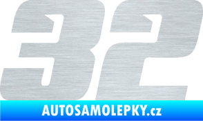 Samolepka Startovní číslo 32 typ 6 škrábaný hliník
