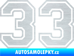 Samolepka Startovní číslo 33 typ 4 škrábaný hliník
