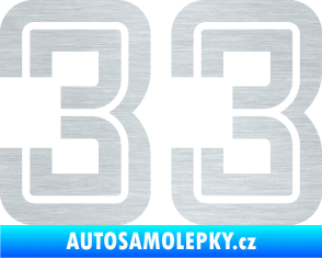 Samolepka Startovní číslo 33 typ 7 škrábaný hliník