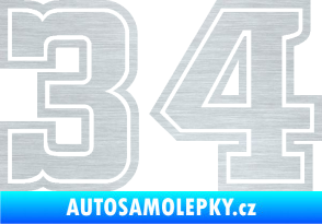 Samolepka Startovní číslo 34 typ 5 škrábaný hliník