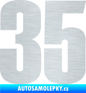 Samolepka Startovní číslo 35 typ 2  škrábaný hliník