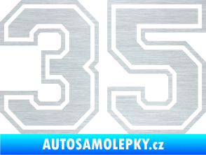 Samolepka Startovní číslo 35 typ 4 škrábaný hliník