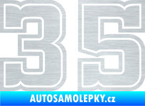 Samolepka Startovní číslo 35 typ 5 škrábaný hliník