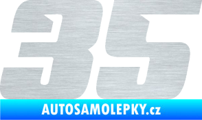 Samolepka Startovní číslo 35 typ 6 škrábaný hliník