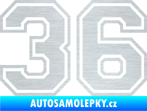 Samolepka Startovní číslo 36 typ 4 škrábaný hliník