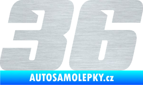 Samolepka Startovní číslo 36 typ 6 škrábaný hliník