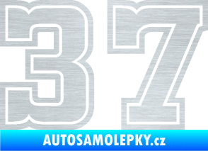Samolepka Startovní číslo 37 typ 5 škrábaný hliník