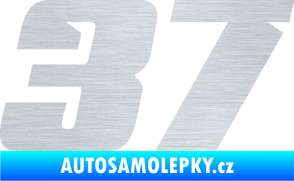 Samolepka Startovní číslo 37 typ 6 škrábaný hliník
