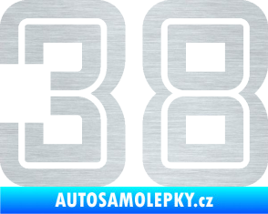 Samolepka Startovní číslo 38 typ 7 škrábaný hliník