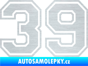 Samolepka Startovní číslo 39 typ 4 škrábaný hliník