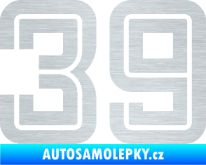 Samolepka Startovní číslo 39 typ 7 škrábaný hliník