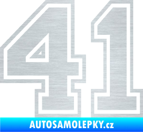 Samolepka Startovní číslo 41 typ 4 škrábaný hliník