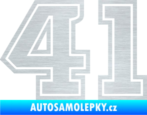 Samolepka Startovní číslo 41 typ 5 škrábaný hliník