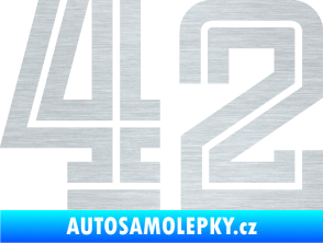 Samolepka Startovní číslo 42 typ 7 škrábaný hliník