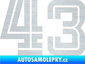 Samolepka Startovní číslo 43 typ 7 škrábaný hliník